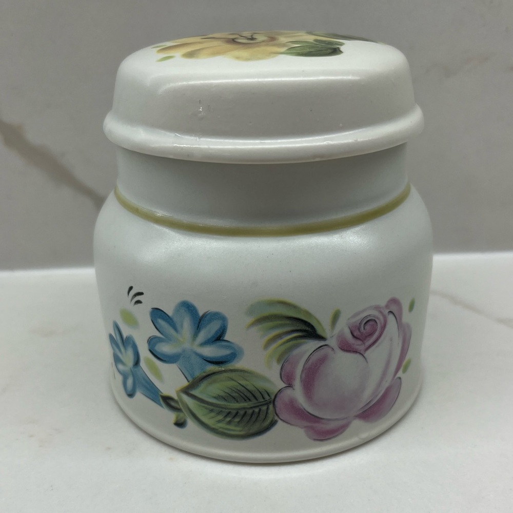 Vintage Royal Doulton Dubarry 1974 Small Covered Canister England Floral Design